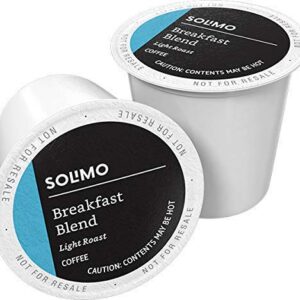 Amazon Brand - Solimo Light Roast Coffee Pods, Breakfast Blend, Compatible with Keurig 2.0 K-Cup Brewers, 24 Count