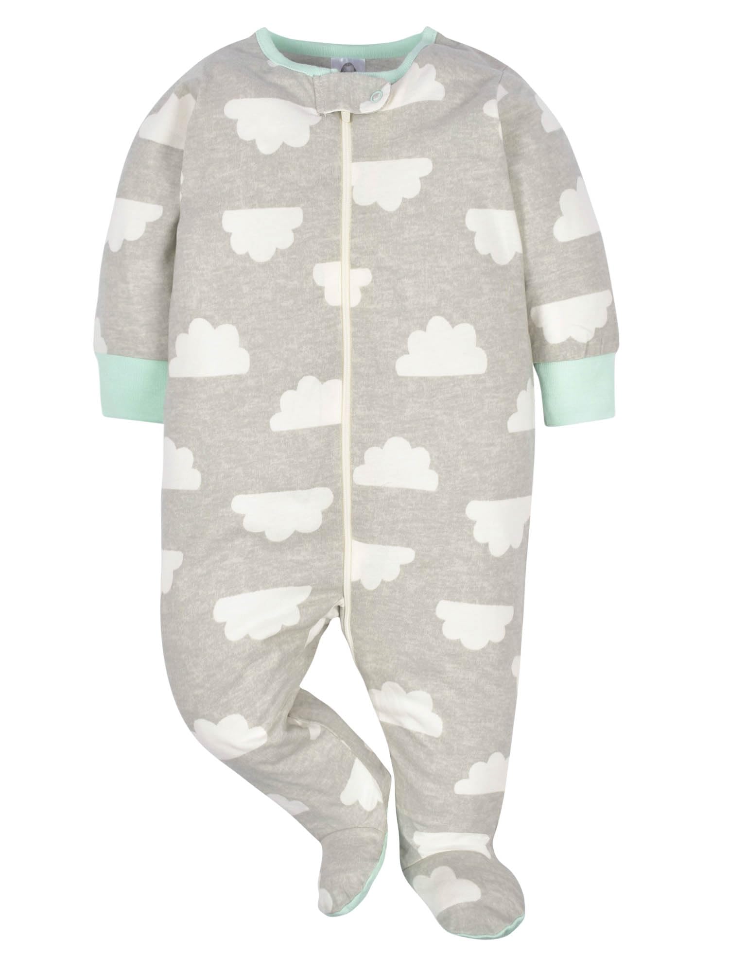 Gerber Unisex Baby 4 Pack Sleep 'N Play Footie Elephants 0-3 Months