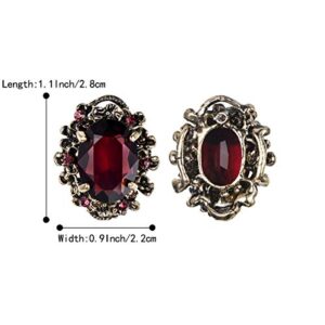 BriLove Victorian Style Stud Earrings for Women Crystal Floral Scroll Cameo Inspired Oval Earrings Amethyst Color Antique-Gold-Tone