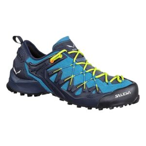 salewa wildfire edge approach shoe - men's premium navy/fluo yellow 11.5