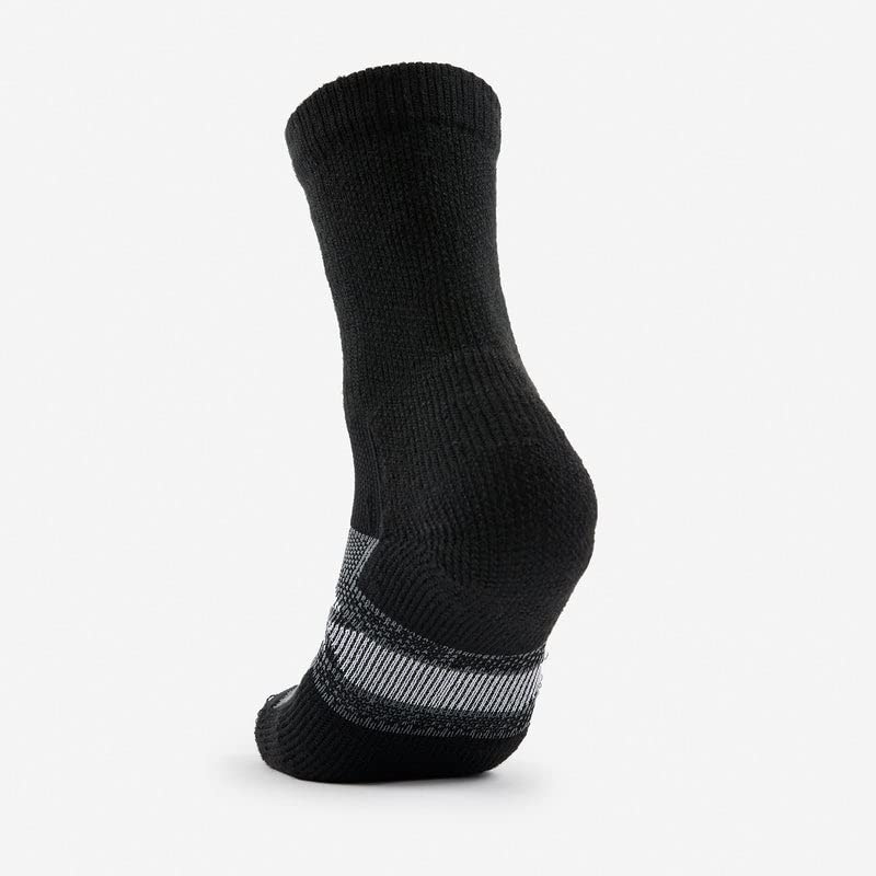 Thorlos Unisex Adult's 12 Hour Shift Thick Padded Crew Work Socks, Black/Grey Large