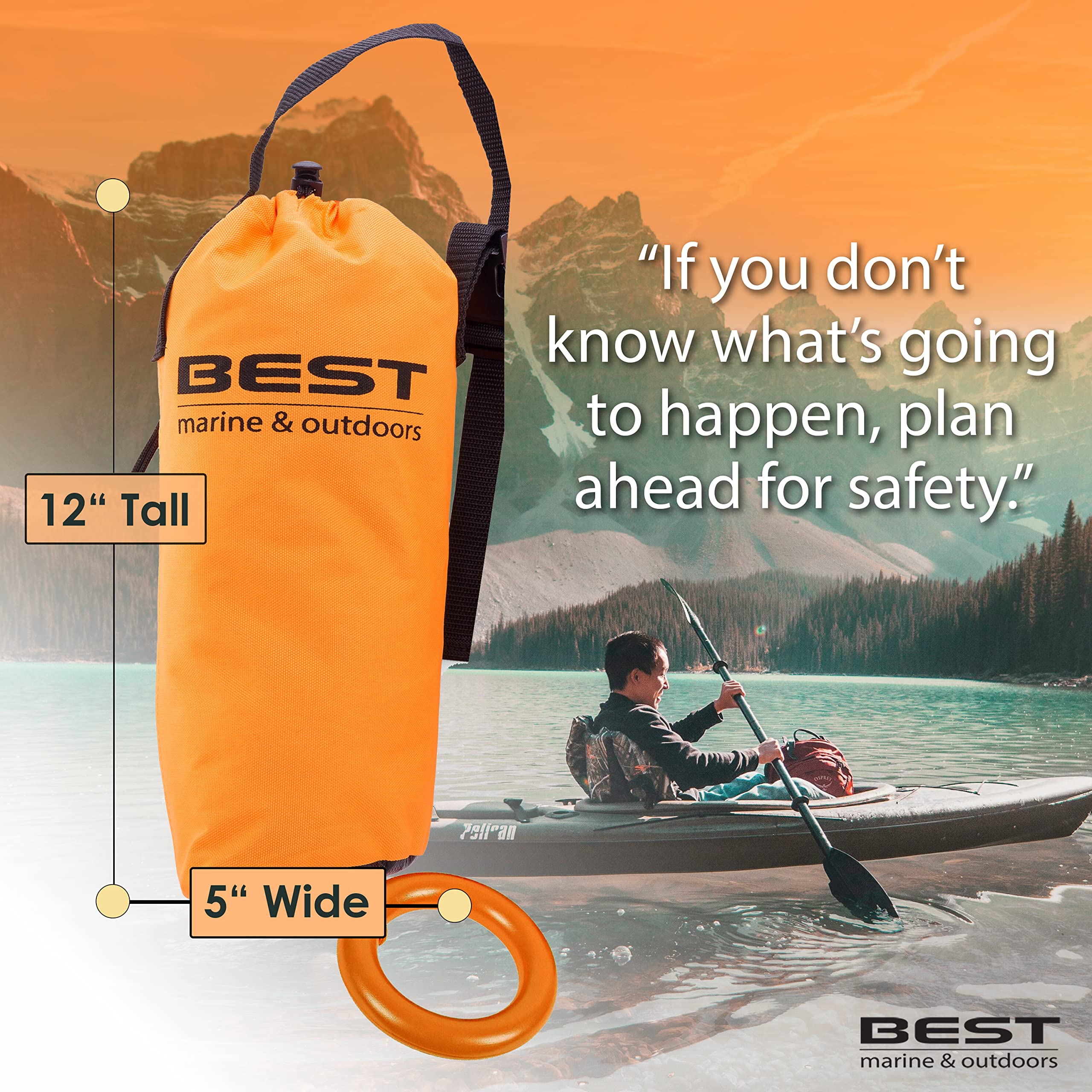 Best Marine and Outdoors Emergency Throw Rope Rescue Bag - Throwable Safety Device for Kayaking & Boating