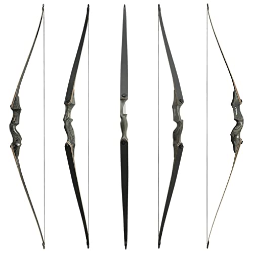 Black Hunter Archery Takedown Bow Longbow American Longbow Adult Right Hand Hunting Wood Bow 60",30-60lbs Target Practice