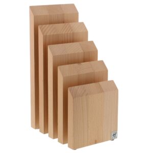 zwilling italian knife block, 10" x 10" x 16", natural beechwood