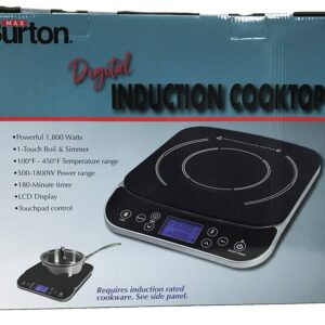 Max Burton #6450 Digital LCD 1800 Watt Induction Cooktop Counter Top Burner