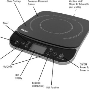 Max Burton #6450 Digital LCD 1800 Watt Induction Cooktop Counter Top Burner