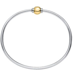 Lighthouse Creations The Traditional Sterling Silver & 14K Yellow Gold Clad Single Ball Threaded Bracelet from Cape Cod, 7.5"