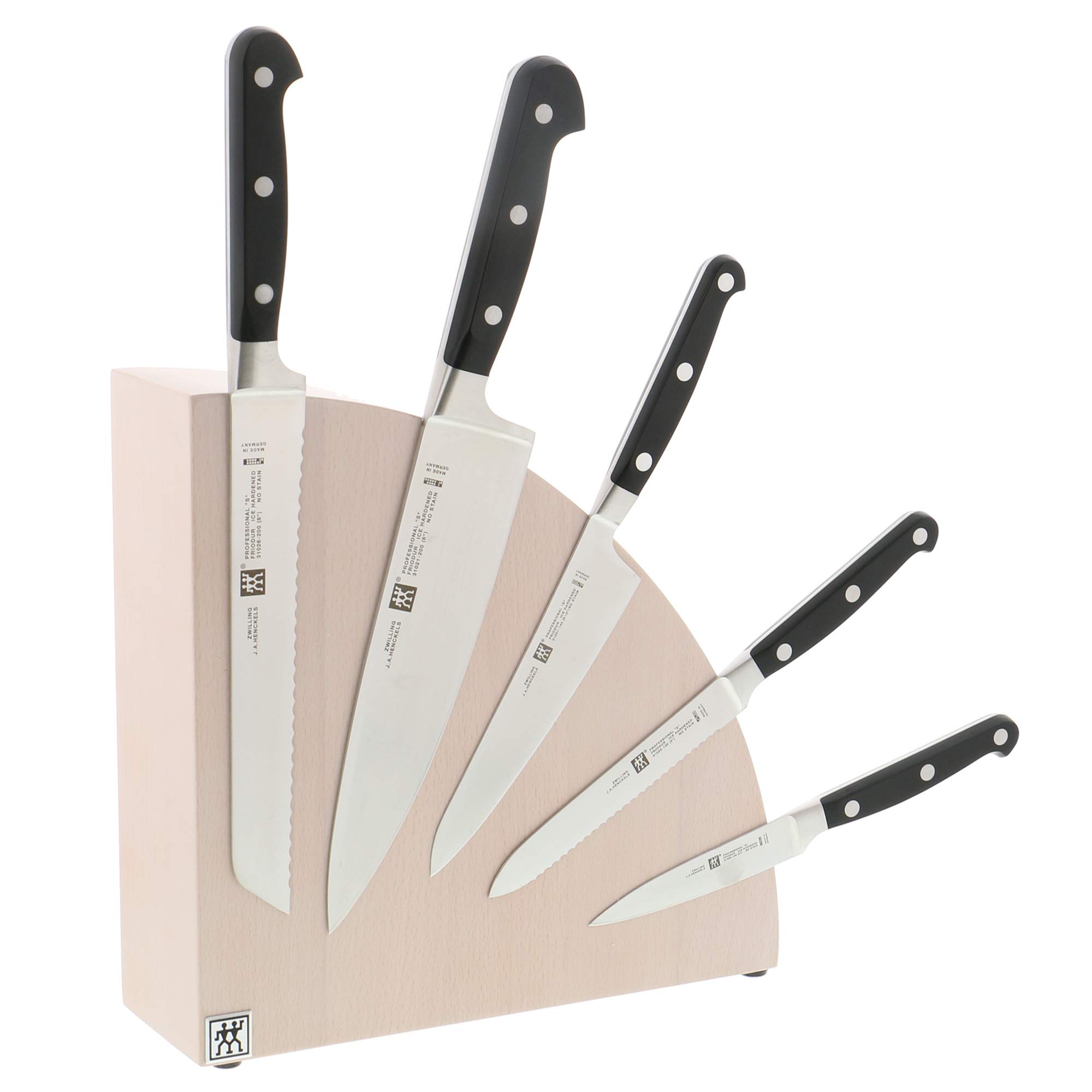 ZWILLING Italian Knife Block, 10" x 10" x 16", White-Colored Beechwood