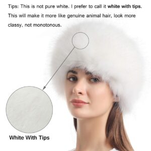 Soul Young Women's Winter Faux Fur Cossak Russian Style Hat(One Size,White)