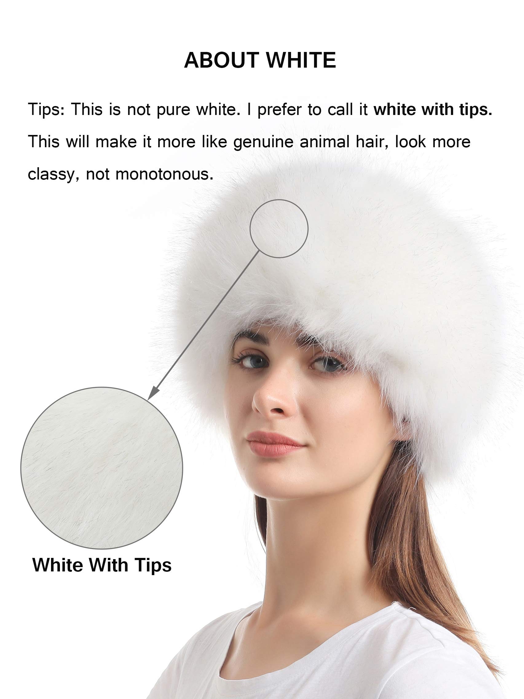 Soul Young Women's Winter Faux Fur Cossak Russian Style Hat(One Size,White)