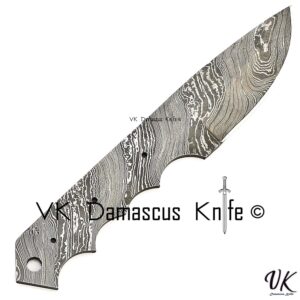 Damascus Knife Blanks for Knife Making Supplies Diy 8 inch Full Tang Edc Hunting Knife Blade Blank, Diy JNR 2174