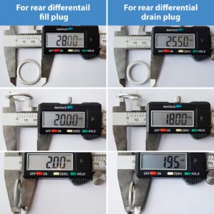 Rear Differential Fill & Drain Plug Gaskets Crush Washers Seals Rings Compatible with Hon da Accord Acura Civic Ridgeline Odyssey CRV CR-V Pilot Fit Element, for The Part# 94109-20000 90471-PX4-000