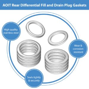 Rear Differential Fill & Drain Plug Gaskets Crush Washers Seals Rings Compatible with Hon da Accord Acura Civic Ridgeline Odyssey CRV CR-V Pilot Fit Element, for The Part# 94109-20000 90471-PX4-000