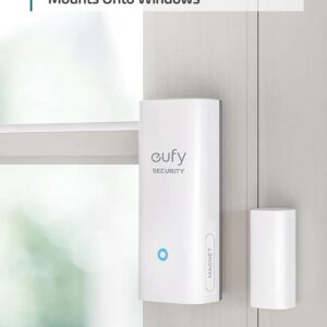 eufy Security Entry Sensor, Detects Opened and Closed Doors or Windows, Door Monitoring, Sends Alerts, Triggers Siren, 2-Year Battery Life, Indoor Use Only, Requires HomeBase, 24/7 Monitoring Optional