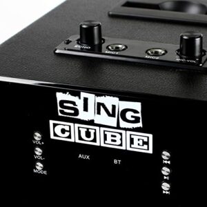 SingCube Rechargeable Bluetooth Karaoke Machine Lights and Two Microphone, 5W (SINGCUBE01)