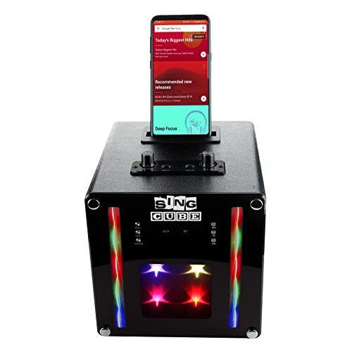 SingCube Rechargeable Bluetooth Karaoke Machine Lights and Two Microphone, 5W (SINGCUBE01)