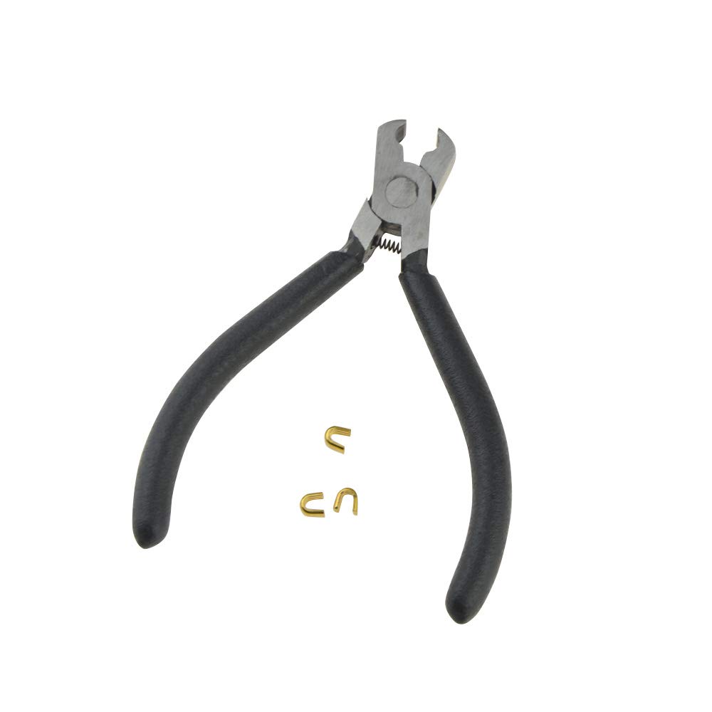 ZSHJGJR Archery Copper Buckle Pliers D Loop Pliers Compound Bow String Copper Nock Point Clamp Tongs with 12PCS Copper Buckle (black)