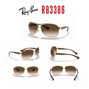 Ray-Ban RB3386 003/8G 67M Silver/Grey Gradient Round Sunglasses For Men For Women + BUNDLE with Designer iWear Eyewear Kit