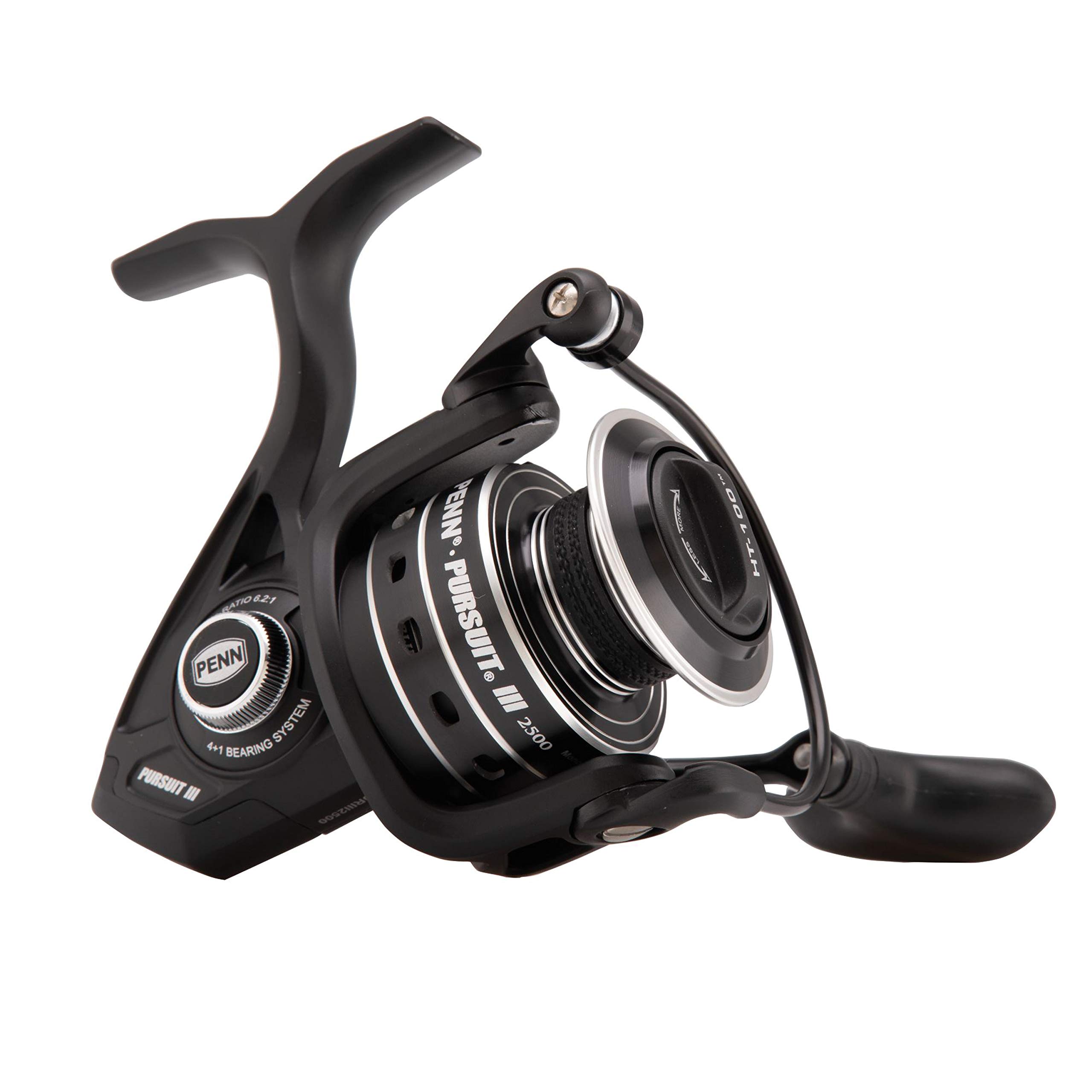 PENN Pursuit III Spinning Fishing Reel, Black/Silver, 2500