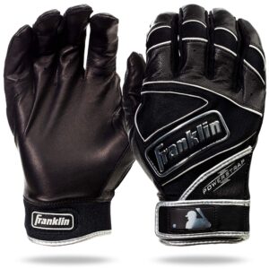 franklin sports chrome powerstrap™ batting gloves - black - adult x-large