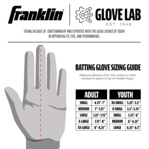 Franklin Sports Chrome Powerstrap™ Batting Gloves - Black - Adult X-Large