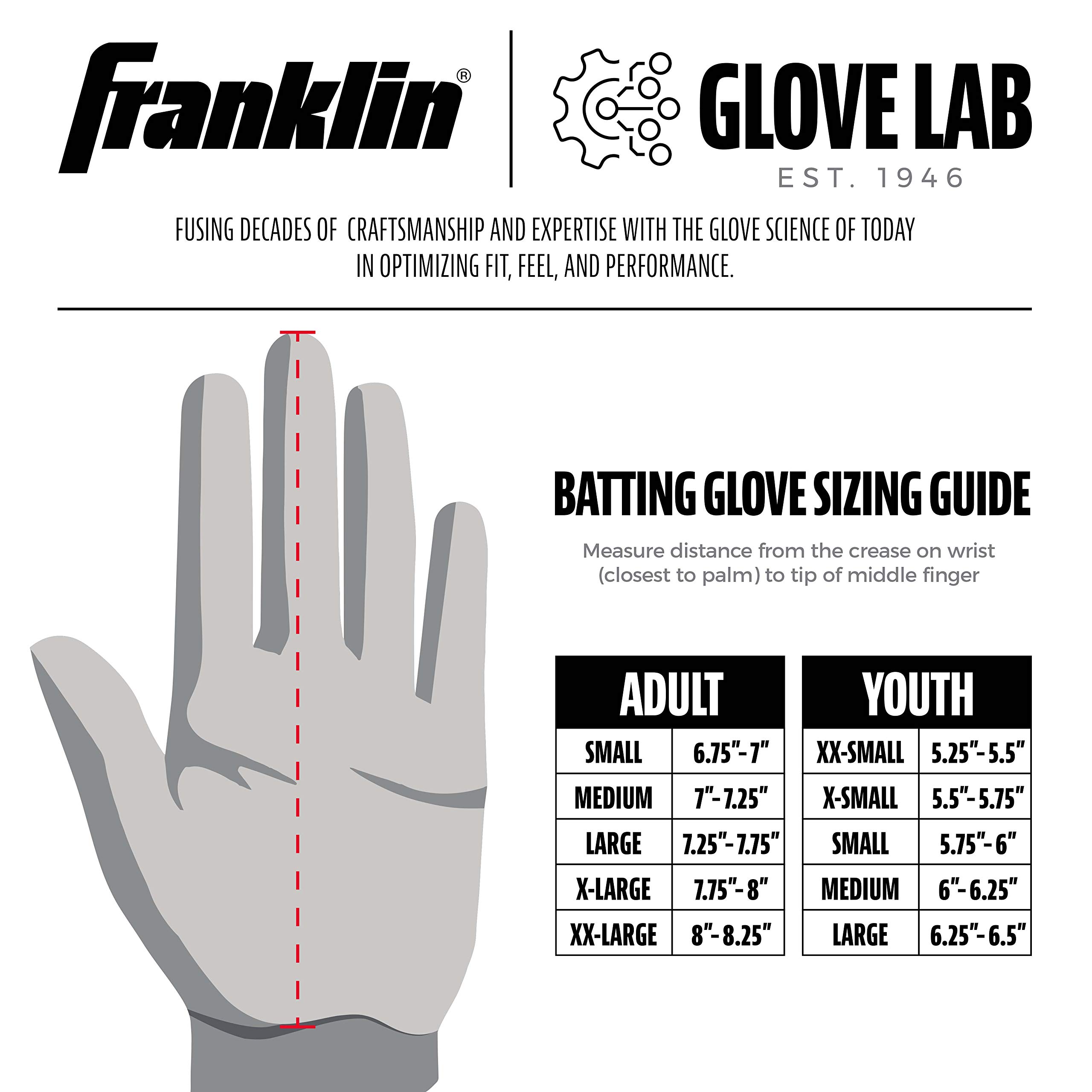 Franklin Sports Chrome Powerstrap™ Batting Gloves - Black - Adult X-Large