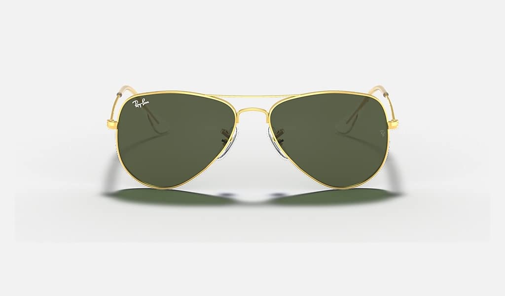 Ray-Ban RB3044 AVIATOR SMALL METAL L0207 52M Gold/G-15 Green Crystal Sunglasses+ BUNDLE with Designer iWear Eyewear Kit