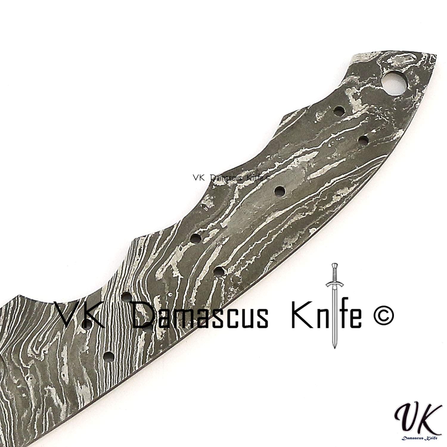 Damascus Hunting Knife Blanks for Knife Making Diy 8 Inch Handmade Full Tang Hunting Knife Blank 2184