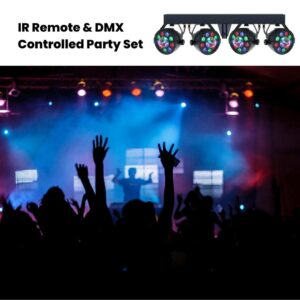 MUSYSIC LED RGB Dj Light with Stand, 4 Par Powerhouse GigBar for Parties, Concerts, and Light Shows, Lighting Package w/Stage Light Stand - MU-L31G