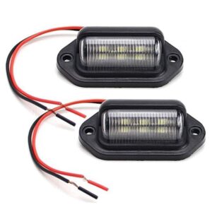 JEDEW License Plate Light (2 Pack), 12V 6-SMD LED License Plate Lamp Taillight for Truck SUV Trailer Van, Step Courtesy Lights, Dome/Cargo Lights