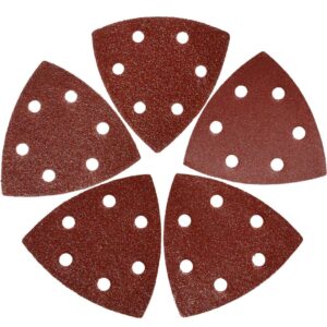 xxgo 3-1/2 inch 90mm triangular 60/80 /100/120 /240 grits hook & loop multitool sandpaper contains 20 of each fit 3.5 inch triangular oscillating multi tool sanding pads pack of 100 xg9010