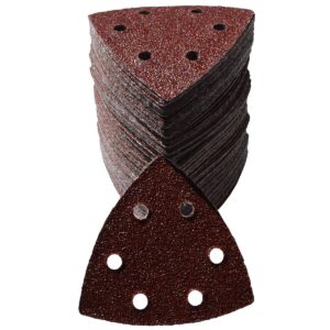 XXGO 3-1/2 Inch 90mm Triangular 60/80 /100/120 /240 Grits Hook & Loop Multitool Sandpaper Contains 20 of Each Fit 3.5 Inch Triangular Oscillating Multi Tool Sanding Pads Pack of 100 XG9010