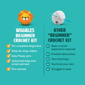 The Woobles Beginners Crochet Kit with Easy Peasy Yarn as seen on Shark Tank - with Step-by-Step Video Tutorials - Felix The Fox