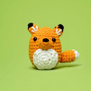 The Woobles Beginners Crochet Kit with Easy Peasy Yarn as seen on Shark Tank - with Step-by-Step Video Tutorials - Felix The Fox