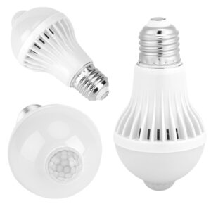 Keenso 7W E27 Motion Sensor Light Bulb, Smart Infrared Sensor PIR LED Bulbs, Auto On/Off Night Light for Outdoor Indoor Stairs Garage Corridor