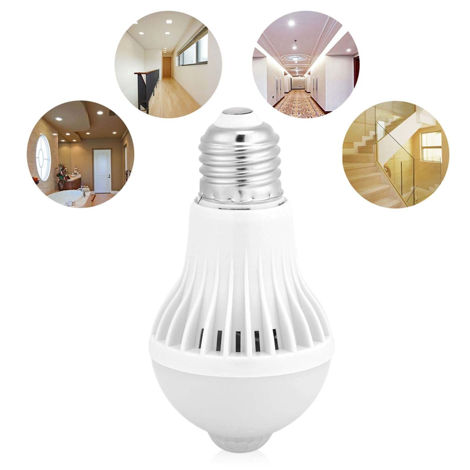 Keenso 7W E27 Motion Sensor Light Bulb, Smart Infrared Sensor PIR LED Bulbs, Auto On/Off Night Light for Outdoor Indoor Stairs Garage Corridor