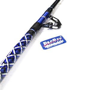 Xcaliber Marine Pair (2) Tournament Series 15-30lb Saltwater Trolling Rod w/Pac Bay Guides (Blue & Silver)