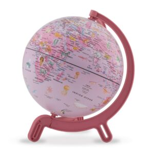 waypoint geographic giacomino kids pink animals 6-inch globe, up to date miniature globe for kids (pink)