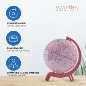 Waypoint Geographic Giacomino Kids Pink Animals 6-inch Globe, Up to Date Miniature Globe for Kids (Pink)