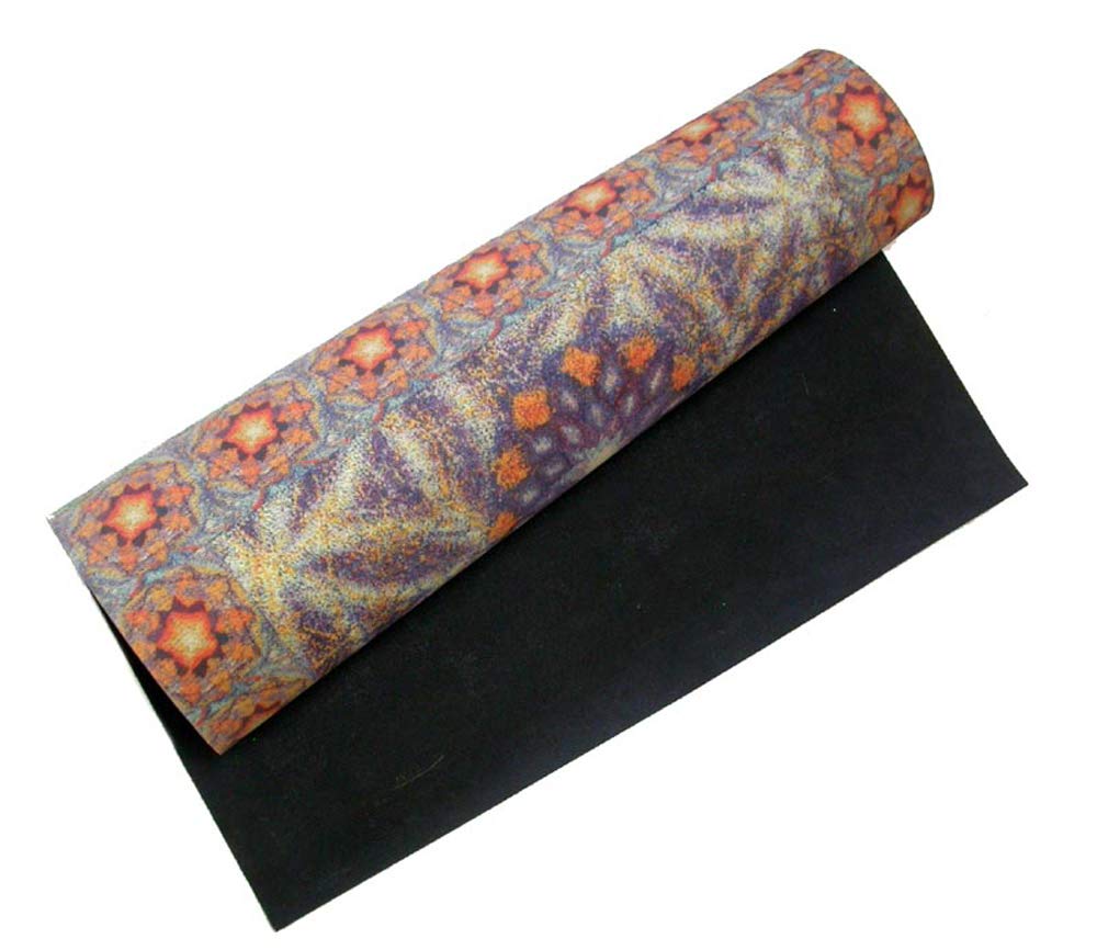 Energetic Integrations, Premium Yoga Mat,100% Natural Tree Rubber, 24"x72.5", 4mm thick, Great Grip,Odorless,Colorfast,Patented Printing Process designs from original wool yoga rugs by Charlene Marsh.