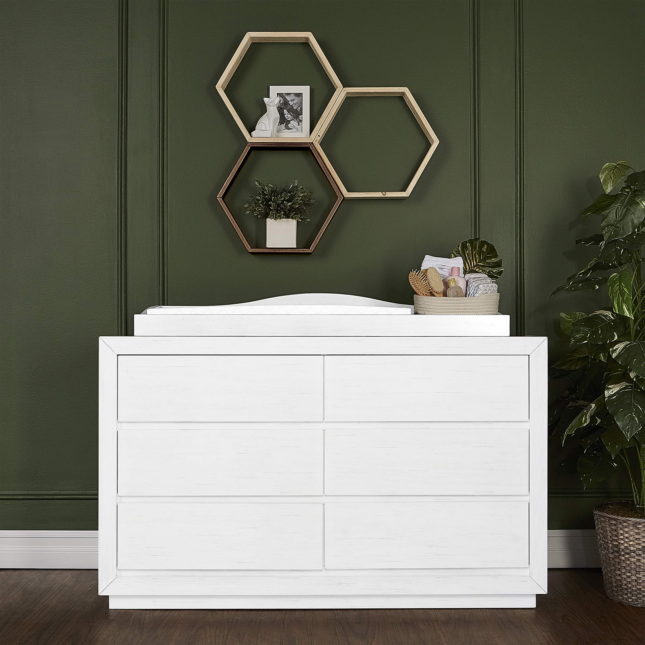 Evolur Maddox Double Dresser, Weathered White