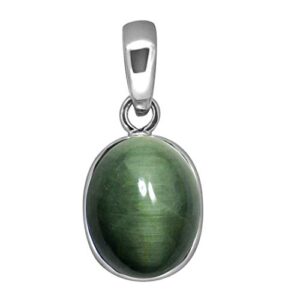 gemsonclick original cats eye pendants sterling silver 6 carat oval shape birthstone healing necklaces at wholesale