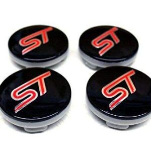 4PCS 54MM ST Racing Black RED Center Wheel HUB CAPS Emblem Cover CP9C-1A096-AA