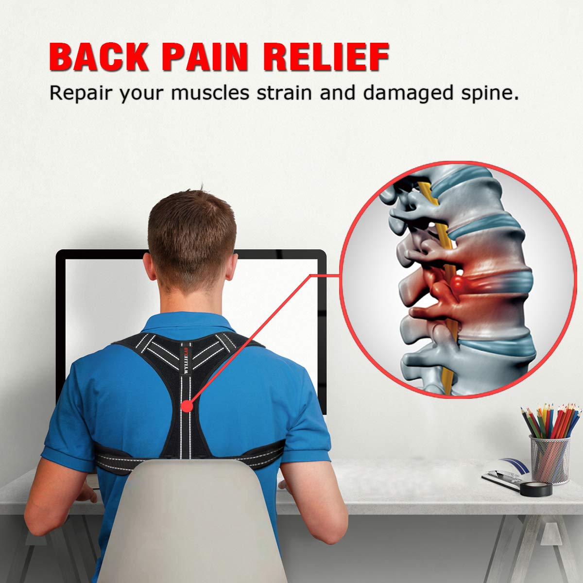 Posture Corrector for Women, Adjustable for Men, Effective Comfortable Best Brace for Posture under Clothes, Back Support Posture Brace for Shoulder and Back Pain Relief