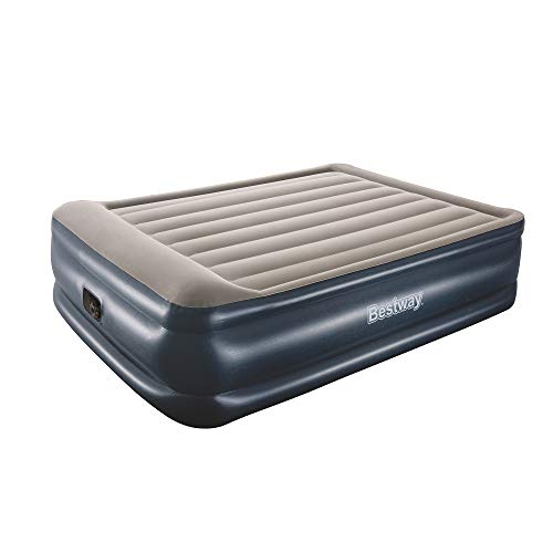 Bestway Tritech Inflatable Air Mattress 22 Inch Queen-Sized 2 Person Bed with Built-in Air Pump, Storage Bag, and Repair Patch