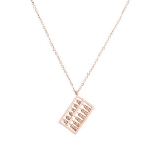 xigua melon rose gold titanium steel necklace new wishful abacus clavicle necklace