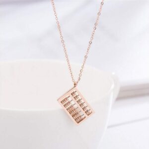 XIGUA MELON Rose gold titanium steel necklace new wishful abacus clavicle necklace