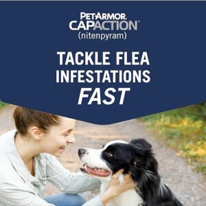 PetArmor CAPACTION (nitenpyram) Oral Flea Treatment for Dogs, Fast Acting Tablets Start Killing Fleas in 30 Minutes, Dogs Over 25 lbs, 6 Doses (Pack of 1) (Packaging May Vary)