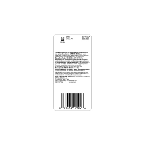 Duracell 395/399 Silver Oxide Button Battery, 1 Count Pack, 395/399 1.5 Volt Battery, Long-Lasting for Watches, Medical Devices, Calculators, and More