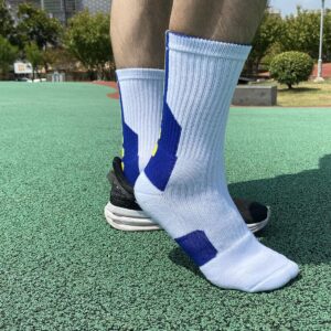 5 Pairs Mens Athletic Crew Socks Basketball Cushioned Thick Sport Long Compression Socks,6.5-11.5